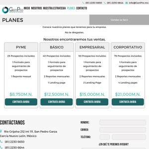 Tabla de precios GenPro