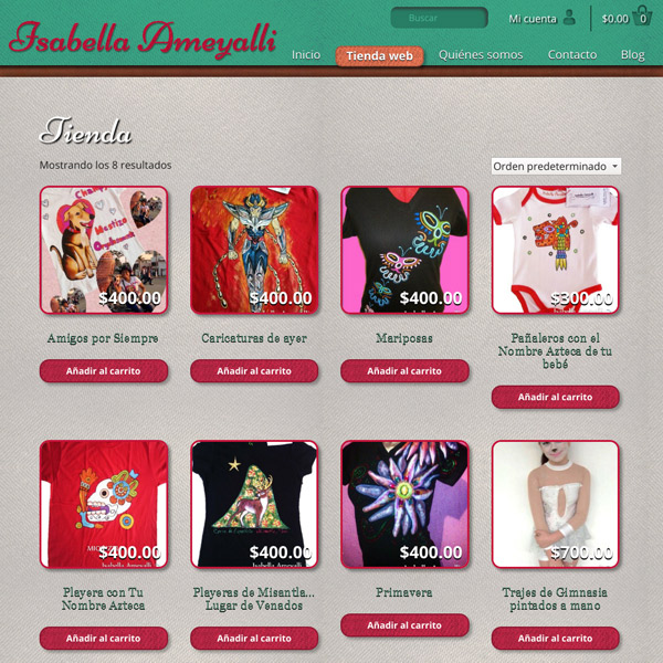 Productos Isabella Ameyalli